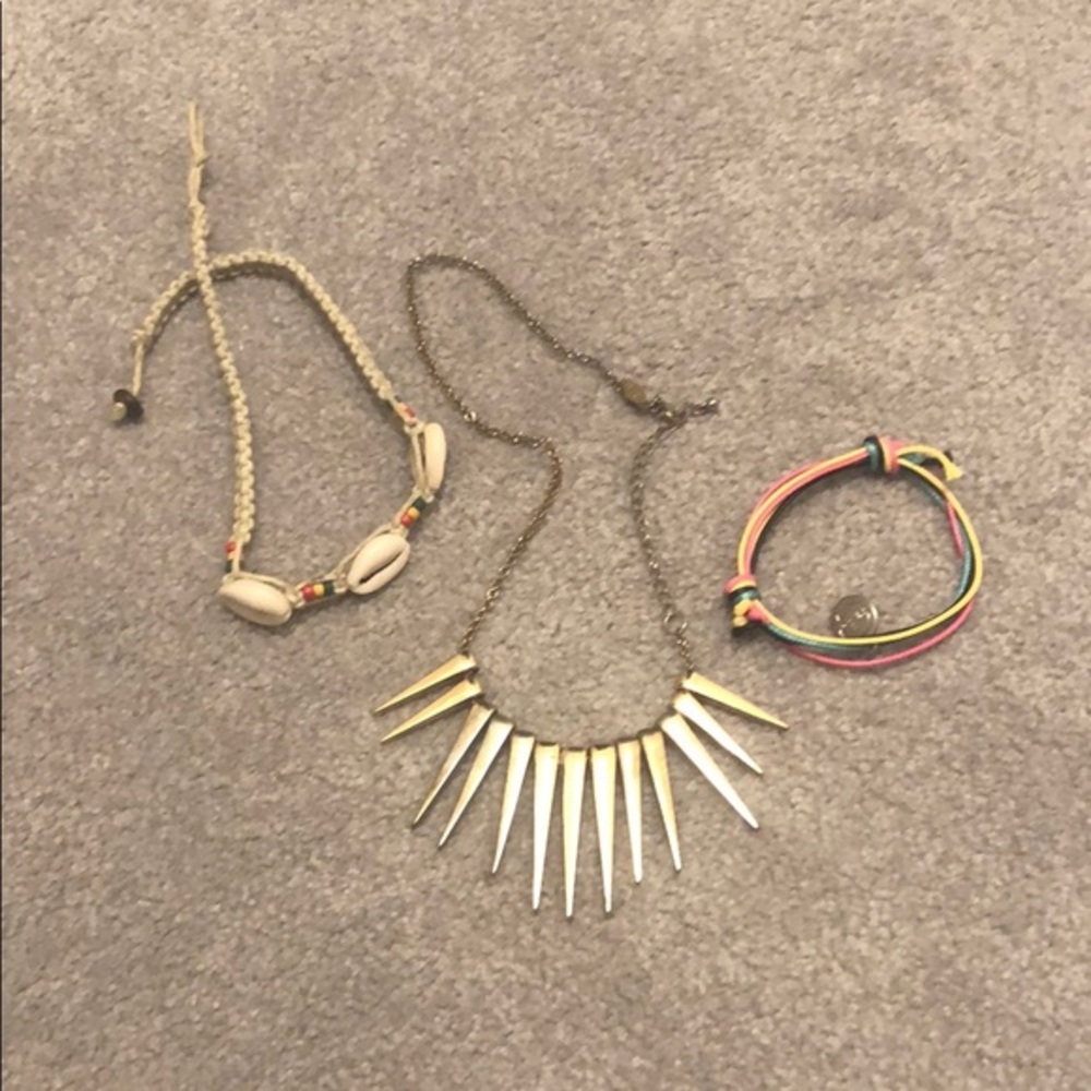 2 necklaces and a bracelet